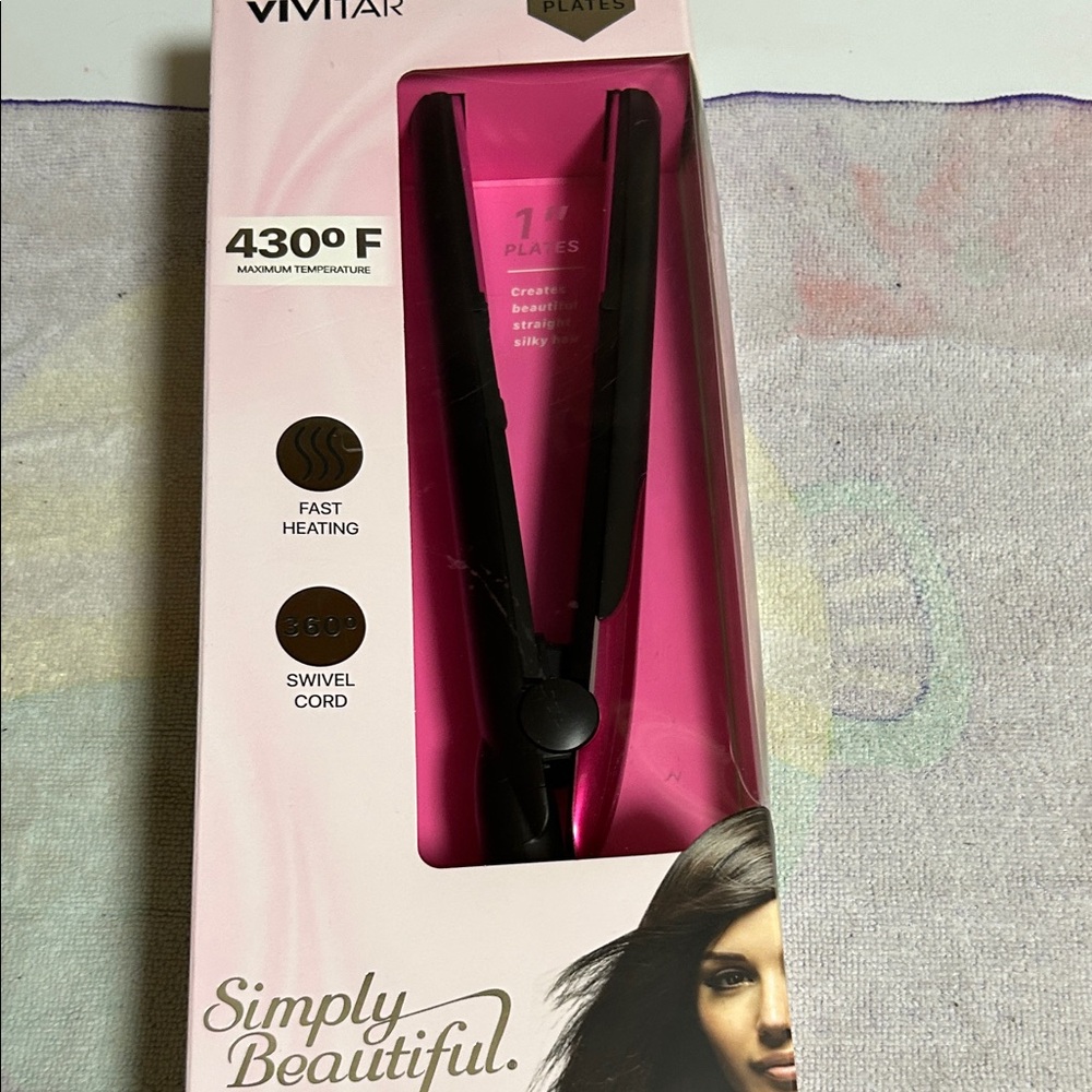 VIVITAR Pink Hair Straightener with Fast Heating
